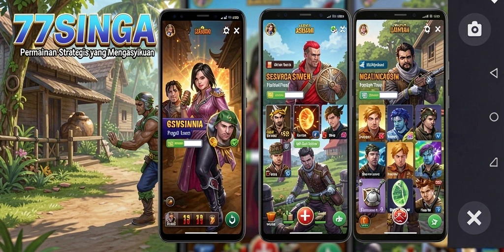 Screenshot gameplay 77SINGA menampilkan pertempuran strategis yang intens.