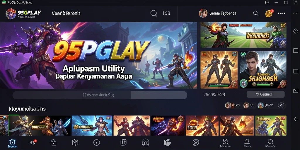 Tampilan utama aplikasi 95PGPLAY yang menampilkan fitur Utility.