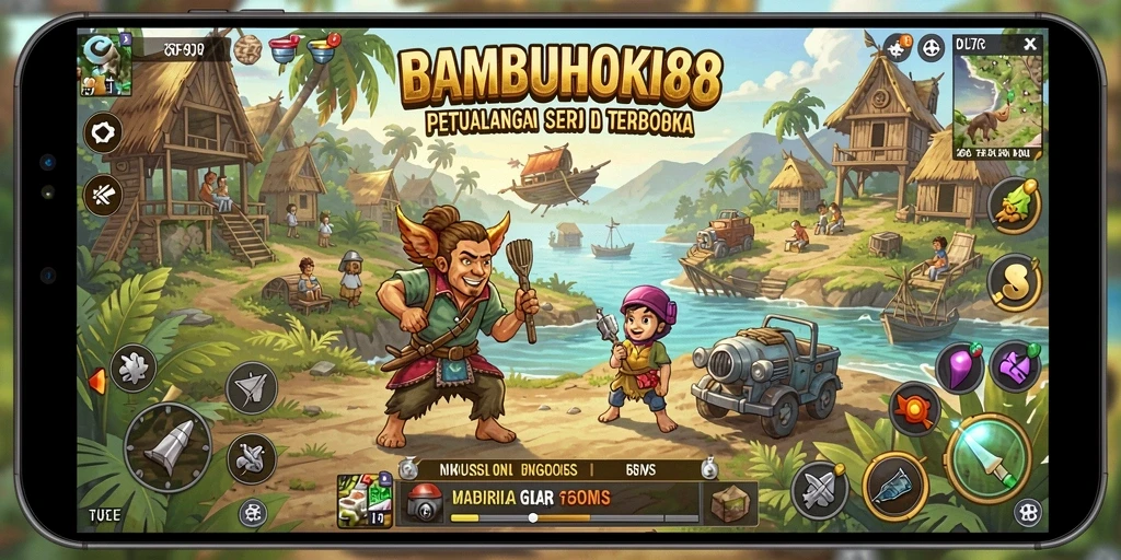 Screenshot gameplay <strong>BAMBUHOKI88</strong> yang menampilkan eksplorasi dunia terbuka.