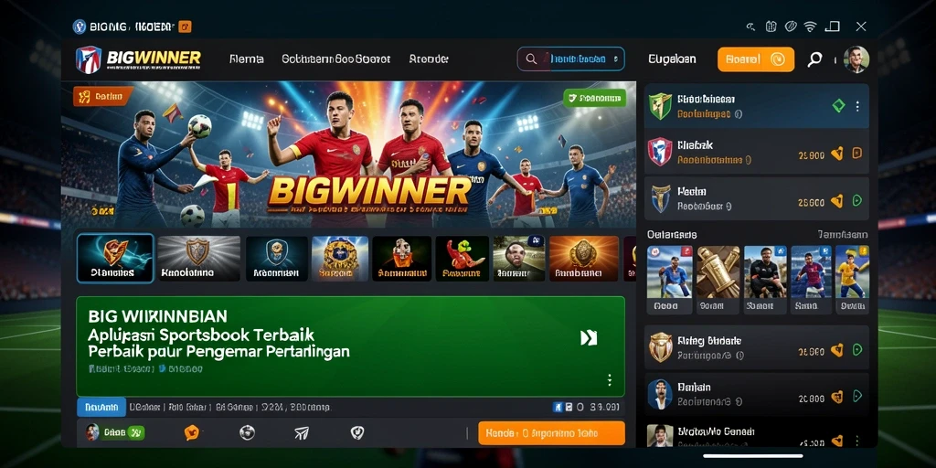 Tampilan menarik BIGWINNER dengan gameplay seru Sportsbook.