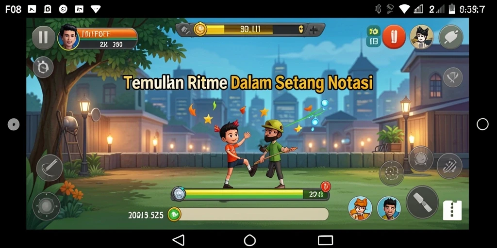 Tampilan gameplay F08 yang menarik dan penuh warna.