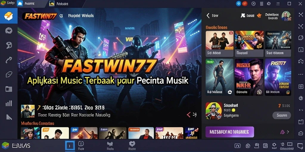 Tampilan gameplay FASTWIN77 saat menikmati musik dan karaoke.