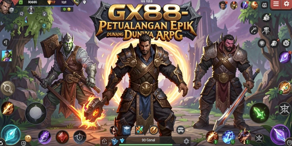 Screenshot gameplay GX88 menampilkan pertarungan dinamis dan grafik menawan.