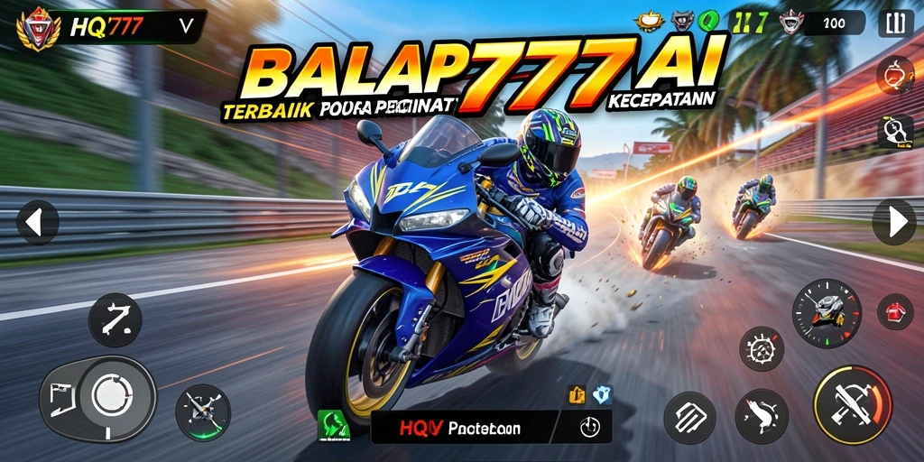 Tampilan gameplay menegangkan dan mendebarkan dalam balapan motor.