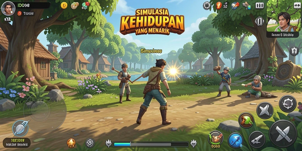 Tampilan gameplay ID098 yang menarik dan interaktif dalam simulasi kehidupan.