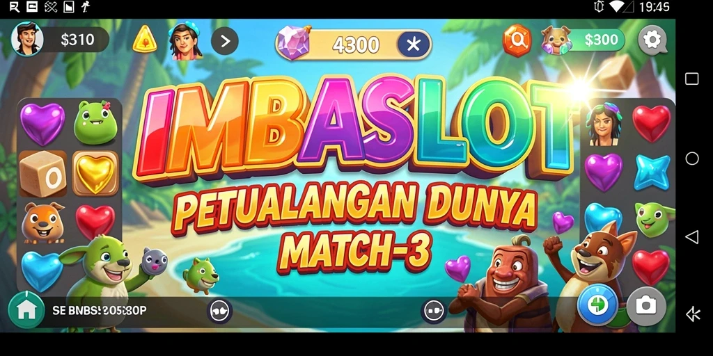 Tampilan menarik gameplay IMBASLOT dalam pertarungan Match-3.