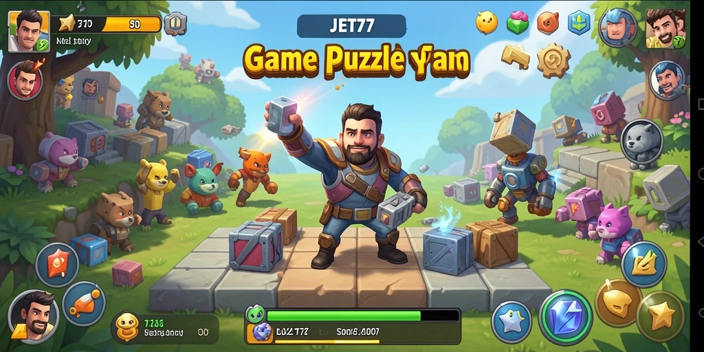 Screenshot gameplay JET77 menampilkan tantangan Puzzle yang menarik.