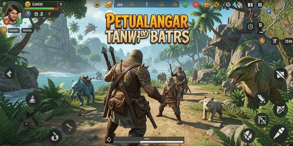 Screenshot gameplay KKRP menampilkan eksplorasi dunia terbuka yang luas dan indah.
