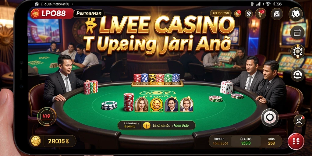 Tampilan gameplay menarik LPO88 dengan dealer langsung di meja permainan.