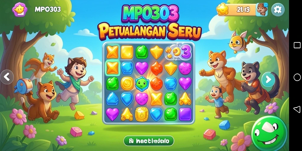 Tampilan aksi seru dalam game Match-3 MPO303.