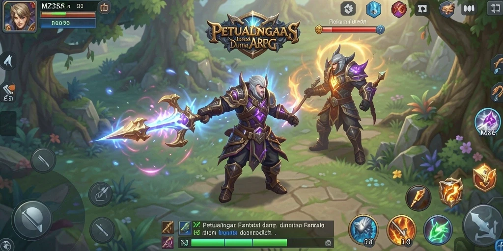 Screenshot utama gameplay MZ356 yang menampilkan pertarungan epik.