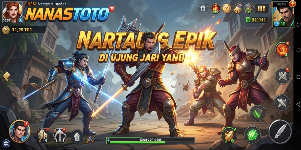 Screenshot gameplay NANASTOTO saat pertarungan intens dan seru.