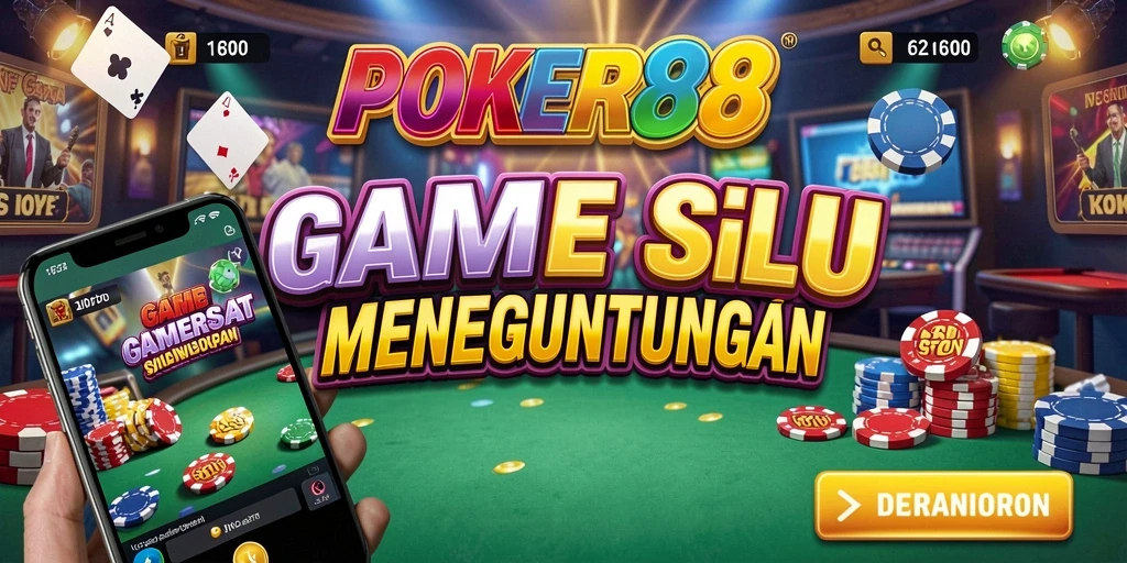 Tampilan seru dari gameplay POKER88 yang penuh warna.