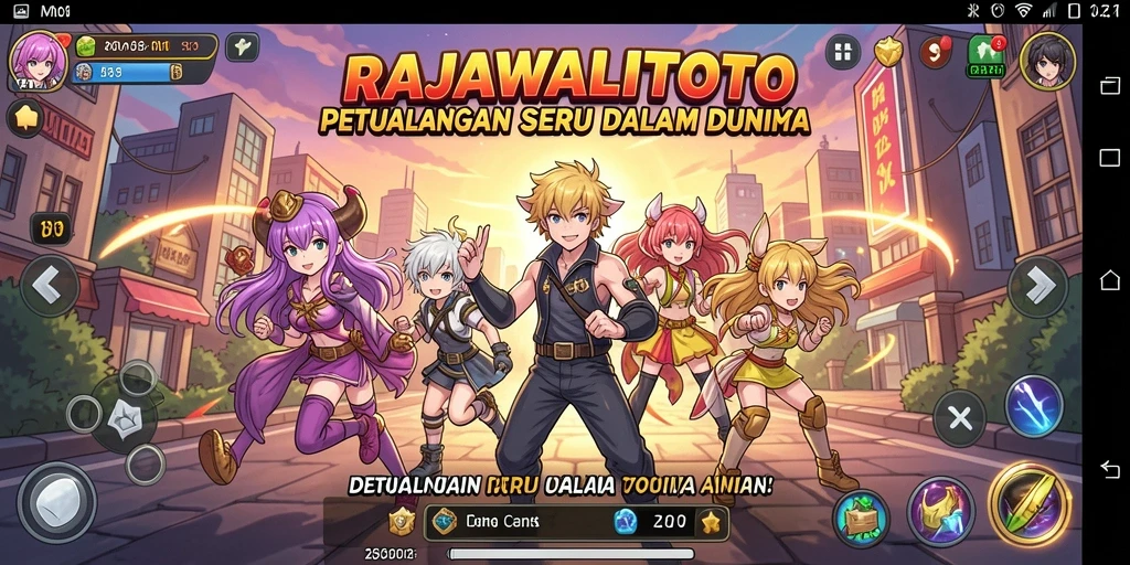 Tampilan gameplay menarik dari RAJAWALITOTO yang penuh warna anime.