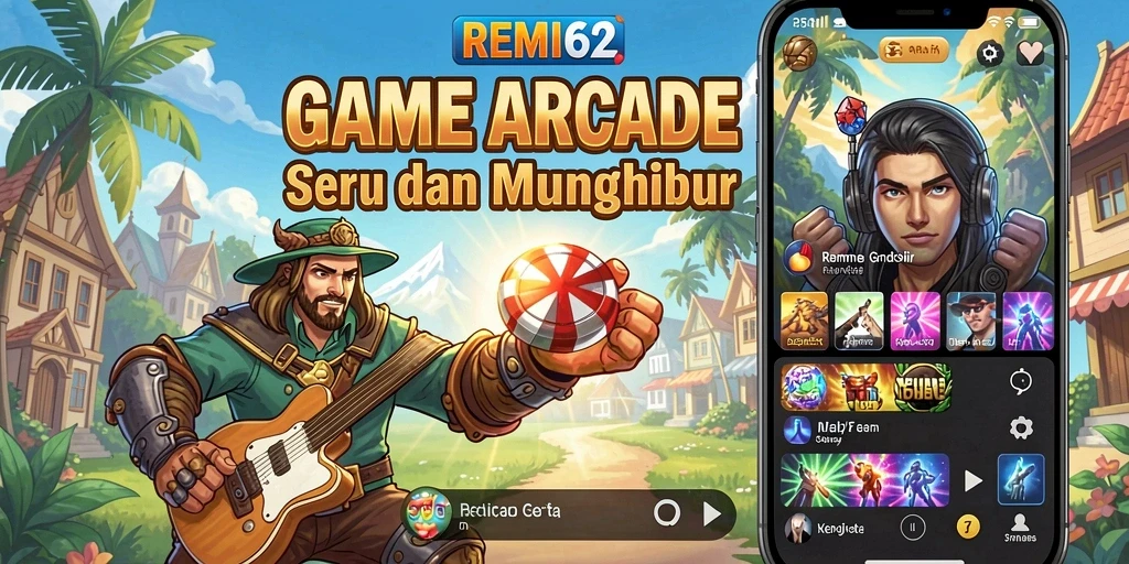 Screenshot utama REMI62 menampilkan aksi gameplay Arcade yang menegangkan.